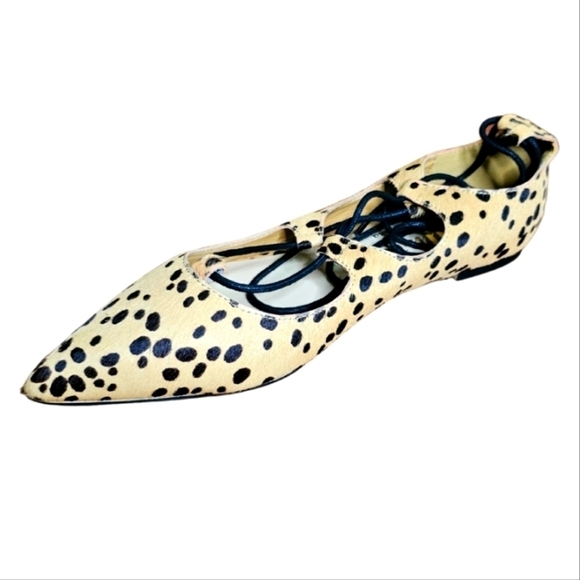 Callisto Leopard Calf Hair Rian Pointed Toe Flats Sz 7 - Picture 4 of 6